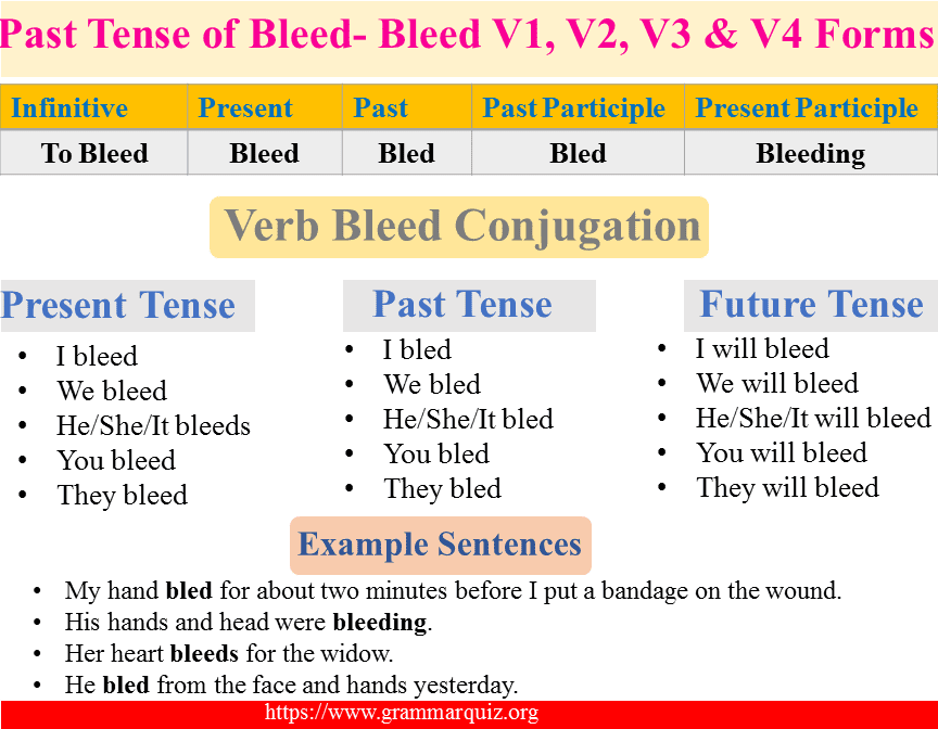 Past Tense of Bleed- Bleed Present, Past, Past Participle Forms