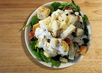 Arugula Spinach Salad with Fennel, Bacon & Goat Cheese