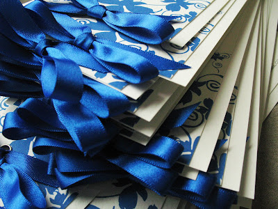 few handmade wedding invitations using the colour royal blue recently