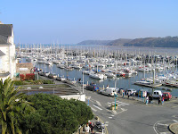 Vue sur le port de Binic depuis notre chambre d'hôtel