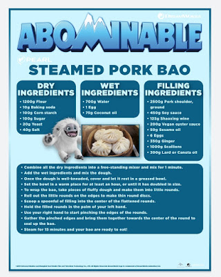 Steamed Pork Bao Recipe to print off Abominable Movie