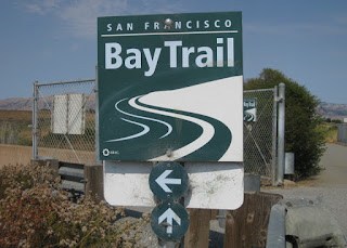 Trailside sign for the San Francisco Bay Trail, Sunnyvale, California