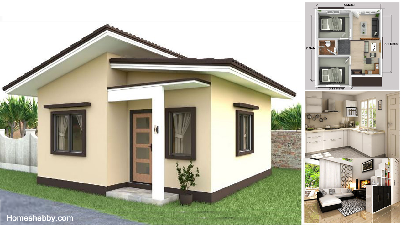 Desain Dan Denah Rumah Mungil Ukuran 6 X 7 M Atap Miring Dan Tampil Lebih Modern Homeshabbycom Design Home Plans