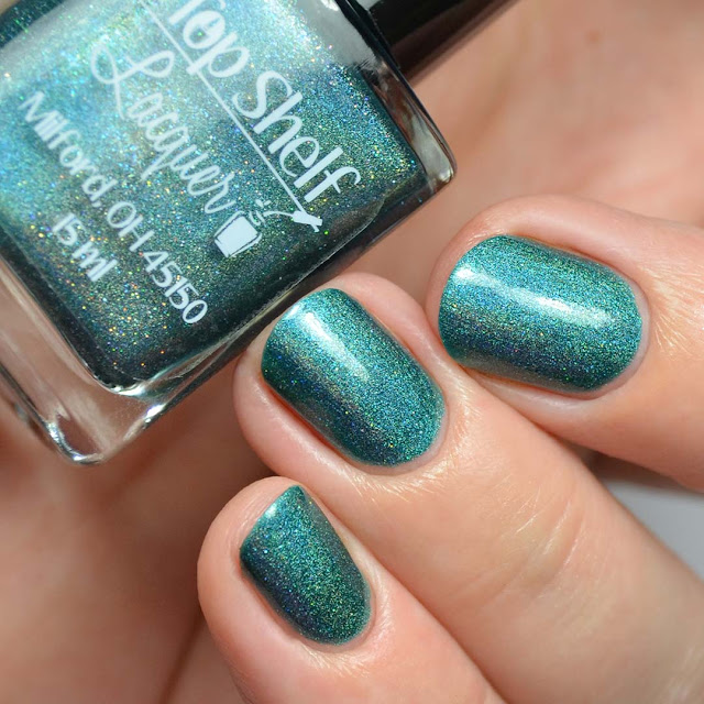 teal holographic nail polish