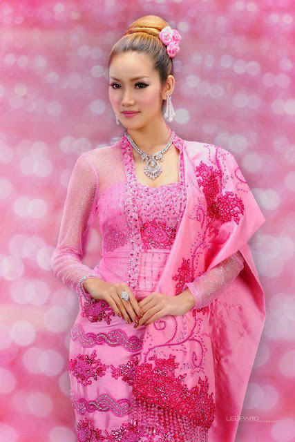 beautiful myanmar traditional suite model girl