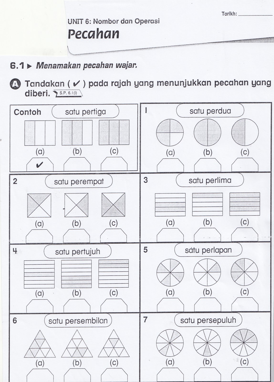 SUDUT MATEMATIK: Lembaran Kerja 7 ( Pecahan )