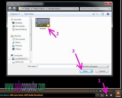 membuka video di gom player