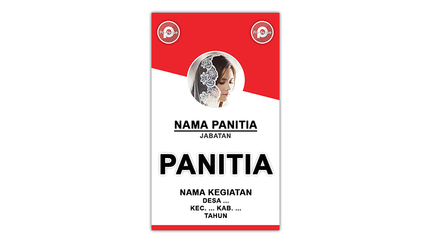 Download Template ID Card Panitia Warna Merah Putih PSD