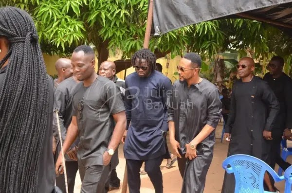 Asamoah Gyan, Muntari, Agyemang Badu And Other Ex-Black Stars Players Visits Christian Atsu's Family