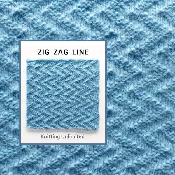 Easy Knit Purl Pattern. Knit a square ZigZag Line Pattern.