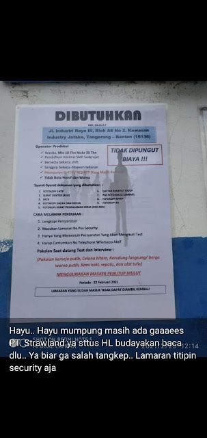 Lowongan Besar Besaran Pt Strawland Informasi Politik Us