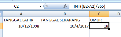 Cara Menghitung Umur Secara Otomatis Pada Microsoft Excel