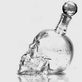 Crystal decanter shaped skull