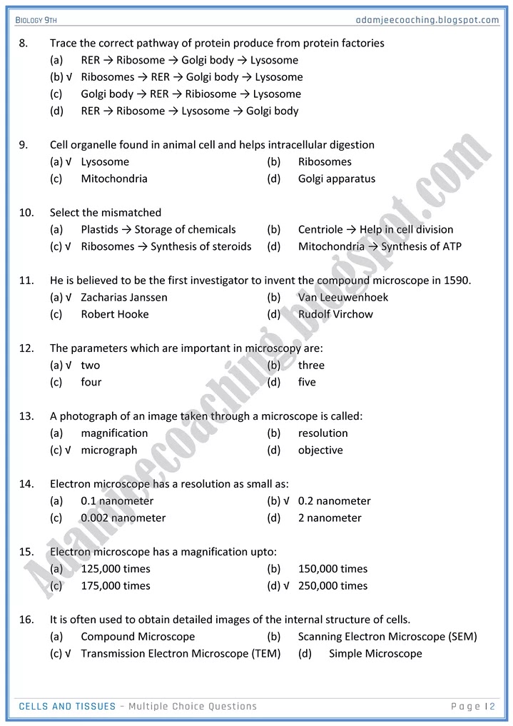 cells-and-tissues-mcqs-biology-9th