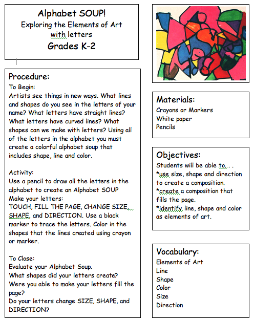 Art Lesson Plans For Elementary 4
