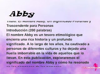 significado del nombre Abby