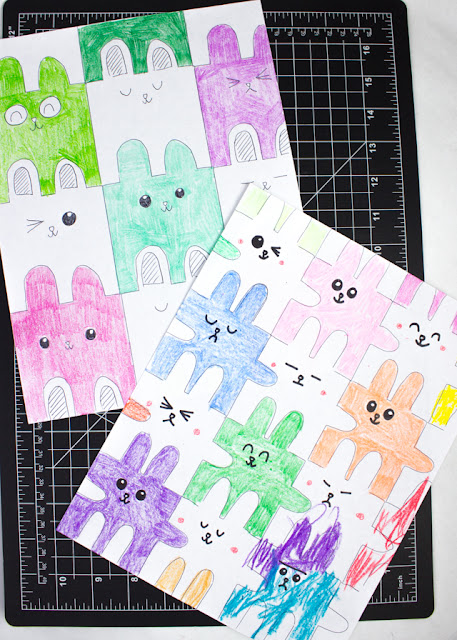 How to Draw Bunny Tessellations- A FUN STEAM kids Mathematics activity for Easter