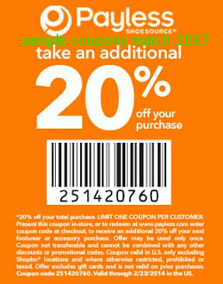 Payless Shoes coupons march 2017