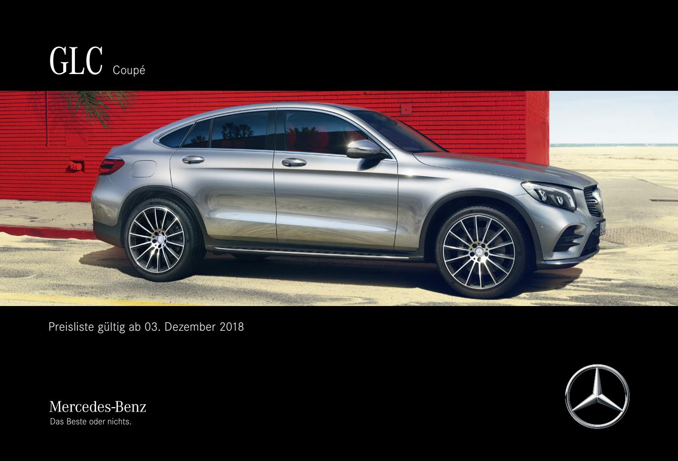 Mercedes-Benz C 253 GLC-Klasse Coupé Preisliste 12/2018