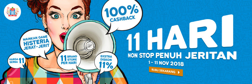 BliBli - Promo 11 Hari Non Stop Penuh Jeritan (s.d 11 Nov 2018)