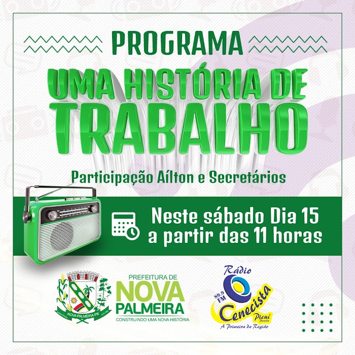 Programa de rádio da Gestão Uma História de Trabalho vai ao Ar neste sábado (15) na Cenecista FM