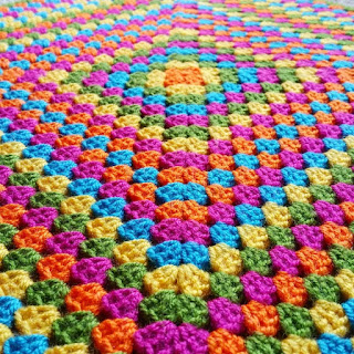 Picture of rounds and rounds of a giant granny square