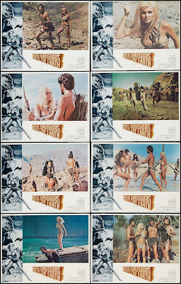 WHEN DINOSAURS RULED THE EARTH. Estados Unidos. 8 Lobby Cards: 36 x 28 cms. Ilustraciones: Tom Chantrell.  CUANDO LOS DINOSAURIOS DOMINABAN LA TIERRA. When Dinosaurs Ruled the Earth. 1970. Reino Unido. Dirección: Val Guest. Reparto: Victoria Vetri, Patrick Allen, Robin Hawdon, Drewe Henley, Sean Caffrey, Magda Konopka, Imogen Hassall, Patrick Holt.