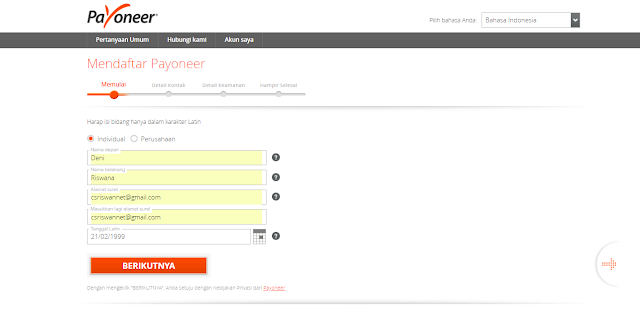 Tutorial Lengkap Daftar Payoneer 2018 - Riswan.net