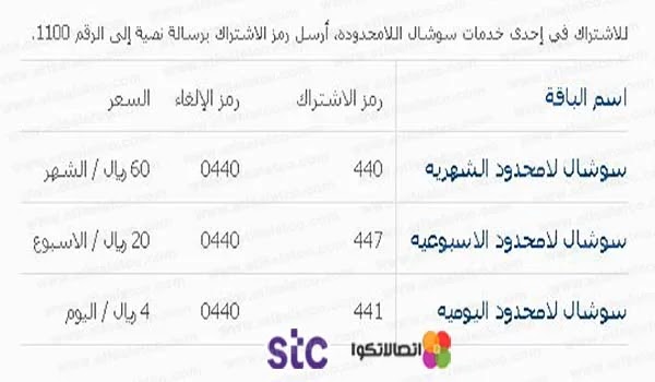 باقات سوشيال ميديا موبايلي لا محدود