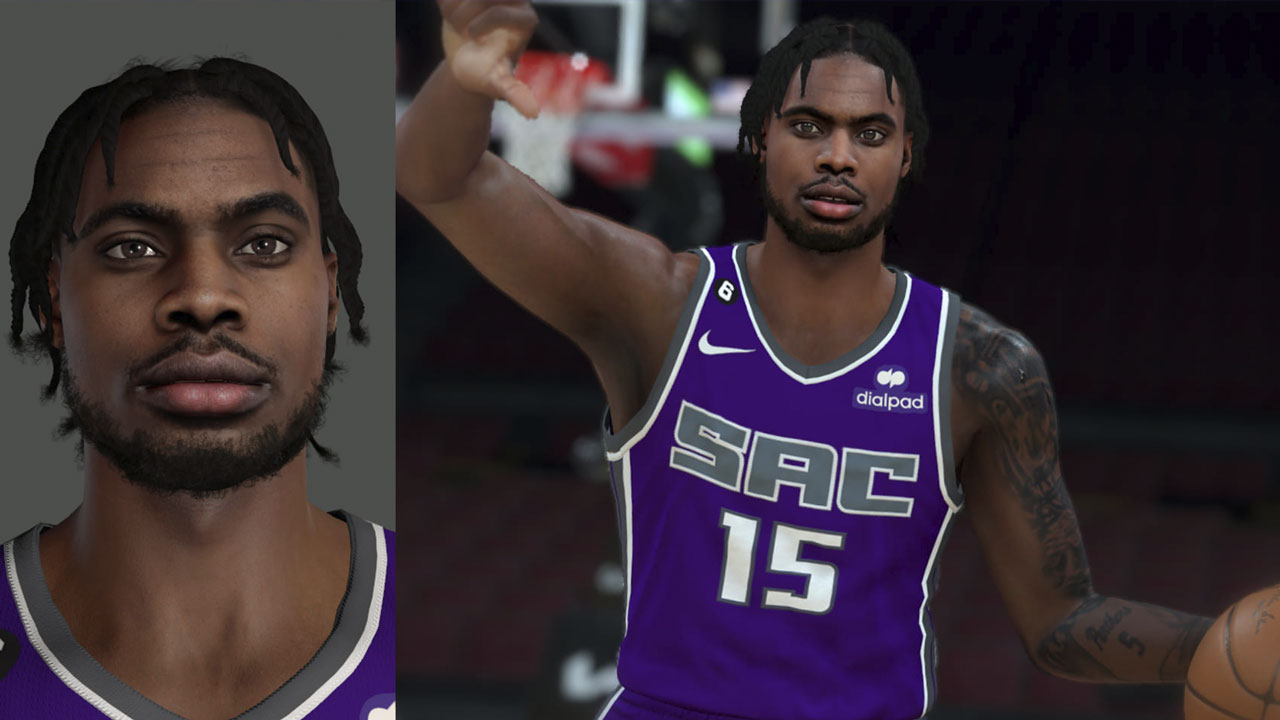 NBA 2K23 Davion Mitchell Cyberface & Tattoo Update