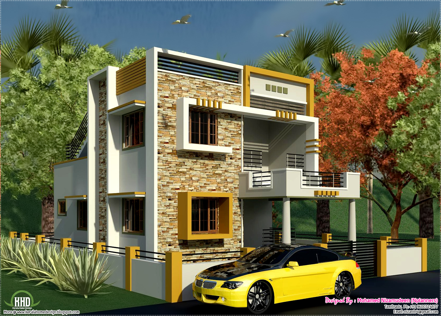 3Bedroom North Entrance 800  Sqar Feete Kerala Modal Home  