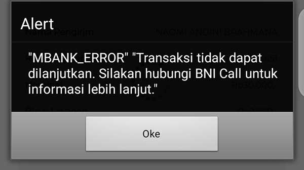 MBANK_ERROR BNI Mobile Banking Tidak Bisa Transfer