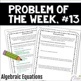 problem of the week cognitive cardio math (middle school math moments)