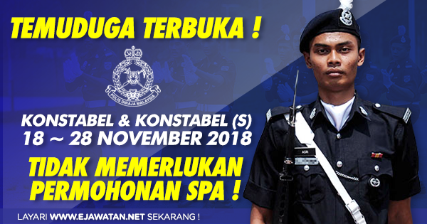 Pengambilan Jawatan Polis (PDRM) Konstabel Siri 2/2018 ...