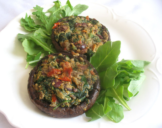 Portobellos Stuffed with Spinach as well as Sun-Dried Tomatoes