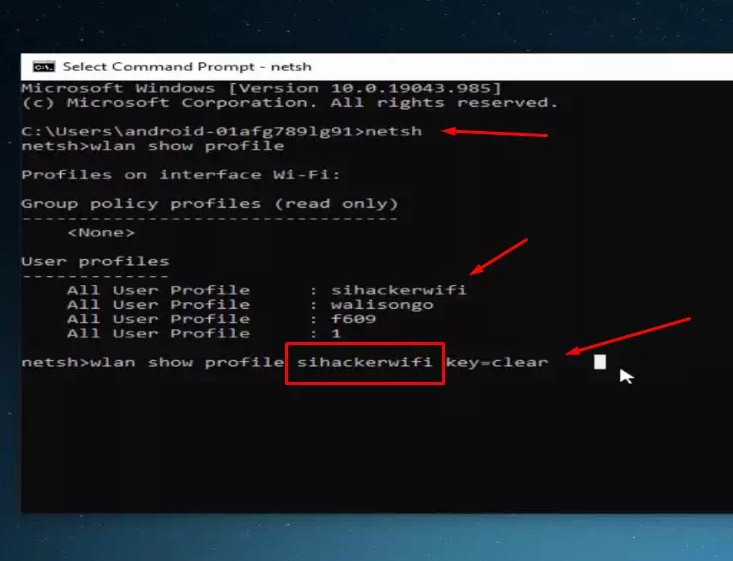kode cmd untuk mengetahui pasword wifi