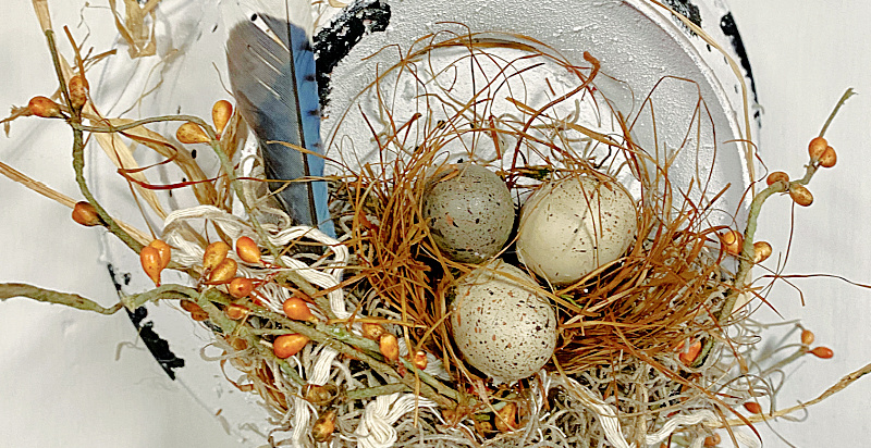 Vintage Colander Bird's Nest