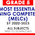 GRADE 5 - Most Essential Learning Competencies (MELCs) SY 2022-2023