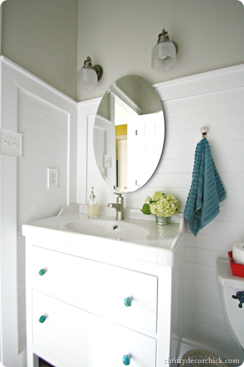 planked wood walls bathroom 
