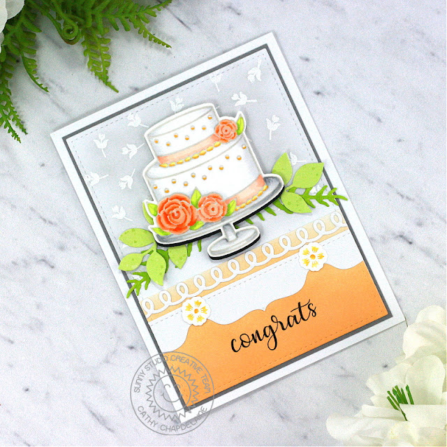 Sunny Studio Stamps: Special Day Wedding Card by Cathy Chapdelaine (featuring Icing Border Dies, Spring Greenery, Stitched Rectangle Dies)