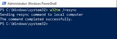 Sending resync command to local computer