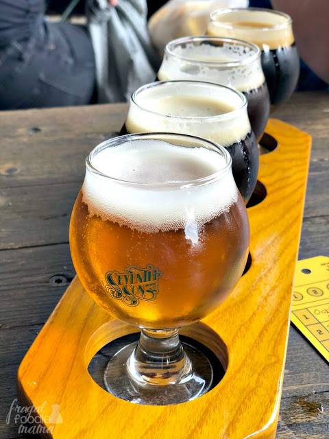 If you are looking for a brewery & bar with a great outdoor space, then Seventh Son Brewing in the Italian Village of Columbus, Ohio is the place for you. They have four flagship beers on tap as well as a nice selection of monthly & seasonal beers.