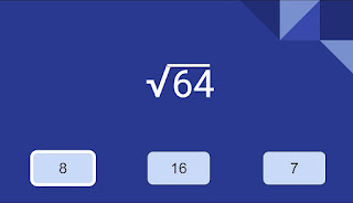 The square root of 64 is 8