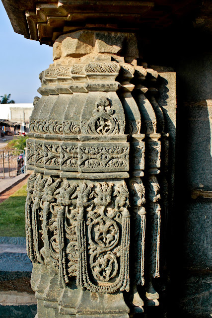 Beautiful carvings on the columns of suryanarayana temple