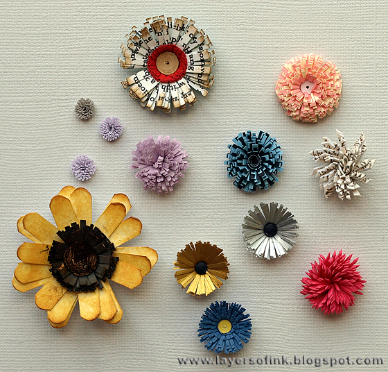types of paper quilling flowers Quilling Fringed Flowers Tutorial | 560 x 536