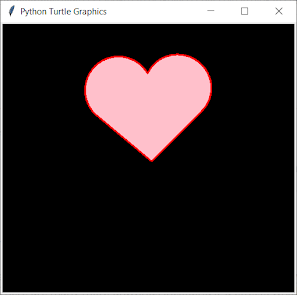 Draw Heart Shape using Python Turtle