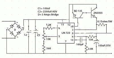  0-30 Volts - 2-5A Variable Power Supply Circuit Diagram