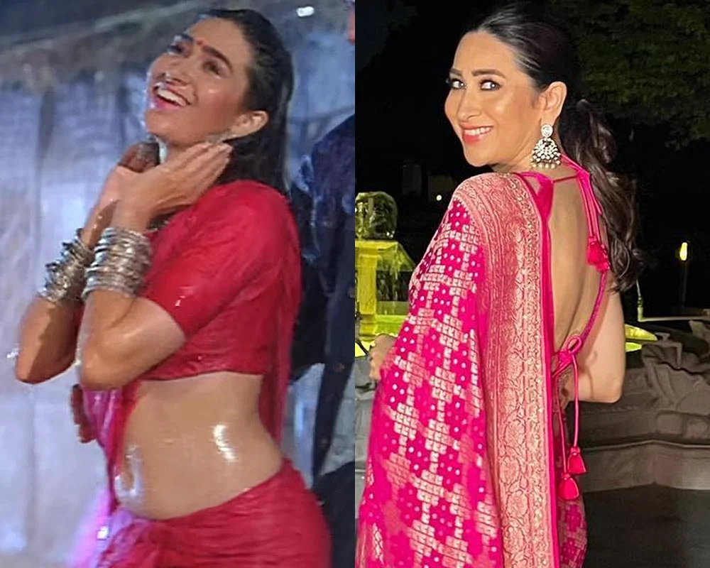 karishma kapoor then now transformation saree