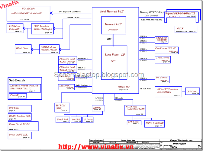 Toshiba Satellite S40T- VSKTA LA-9865P Free Download Laptop Motherboard Schematics