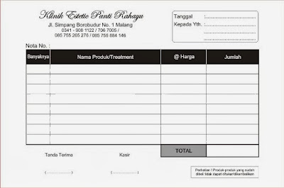 NOTA / FAKTUR / KWITANSI / INVOICE  percetakan murah di 